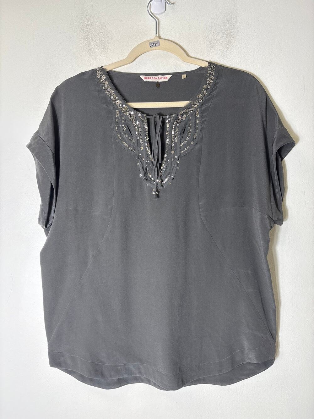 Rebecca Taylor Gray Sequin Neckline Sz 2